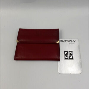 GIVENCHY Vintage Logo Leather Credit Card Holder Case Wallet Women NWT